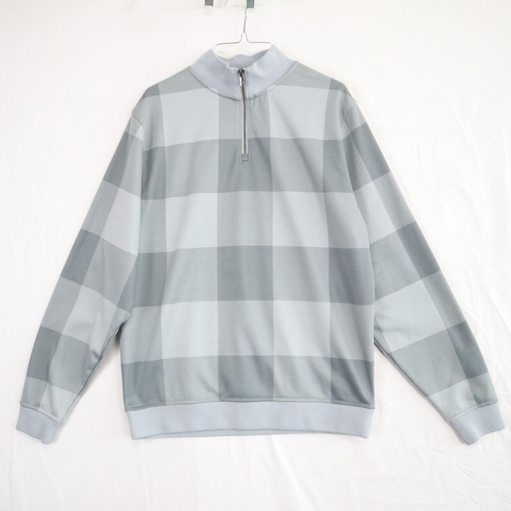 FootJoy 1/4 Zip Pullover Mens Medium Golf Fleece Mock Neck Gray Long‎ Sleeve
